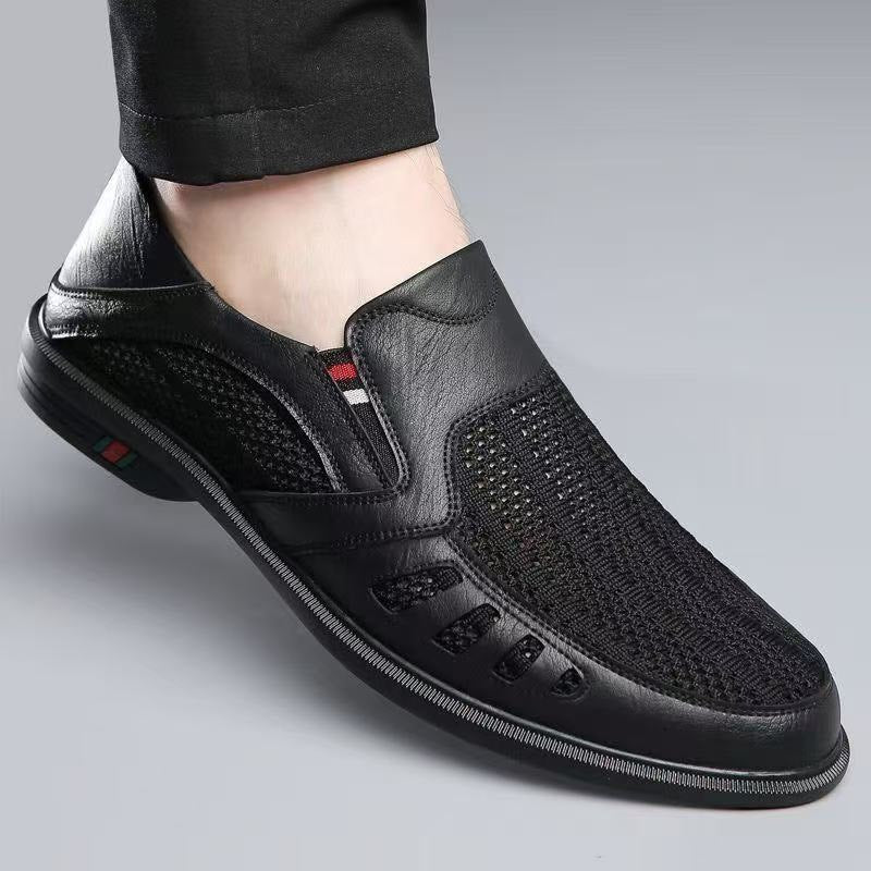 Herren Atmungsaktive Slipper aus Leder Drune