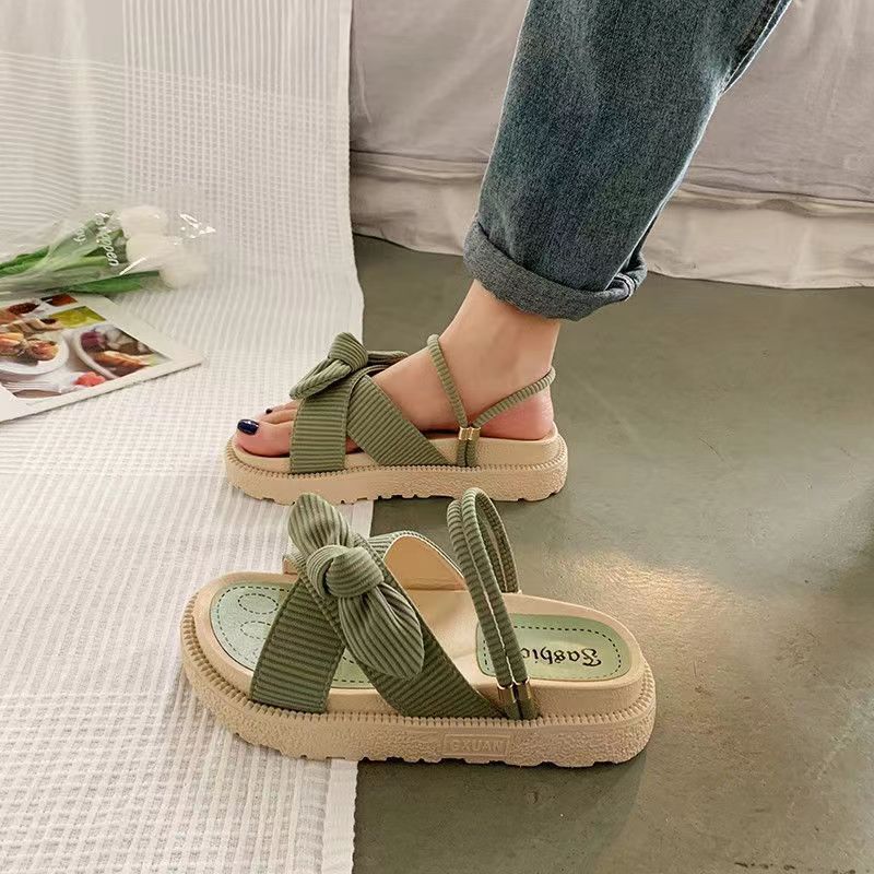 Damen luftige Sandalen mit dekorativem Schleifen-Design Drune
