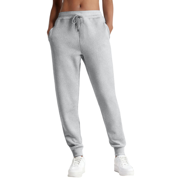 Damen nan schmale High‑Waist Sweat-Jogginghose mit hohem Komfortbund, verstellbarem Kordelzug und elastischen Knöchelbündchen Drune
