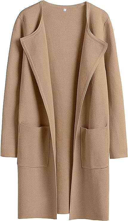 Damen Oversized Strickmantel mit offenen Fronten und praktischen Taschen Drune