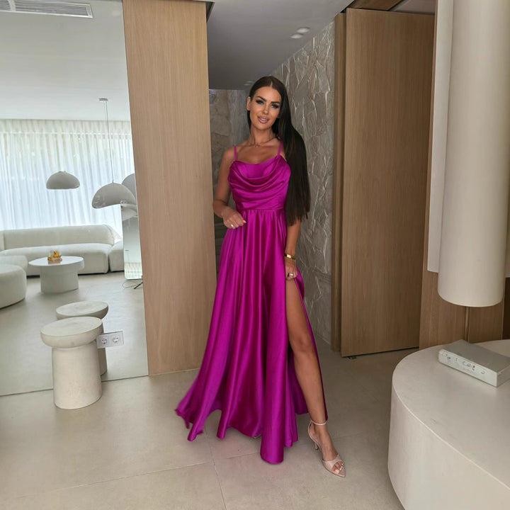 Damen Elegantes Satin Abendkleid Drune