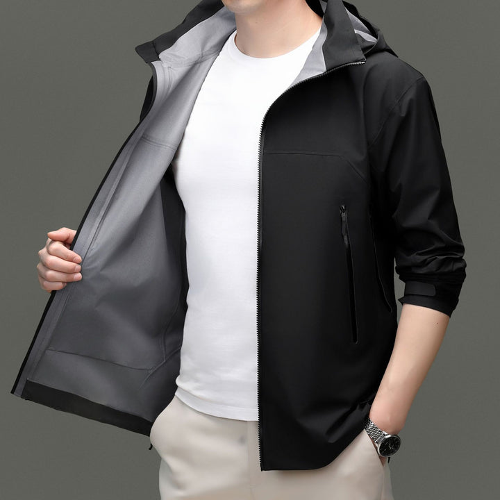 Herren Funktionsjacke mit innovativer wasserdichter Technologie und verstellbarem Kapuzendesign Drune