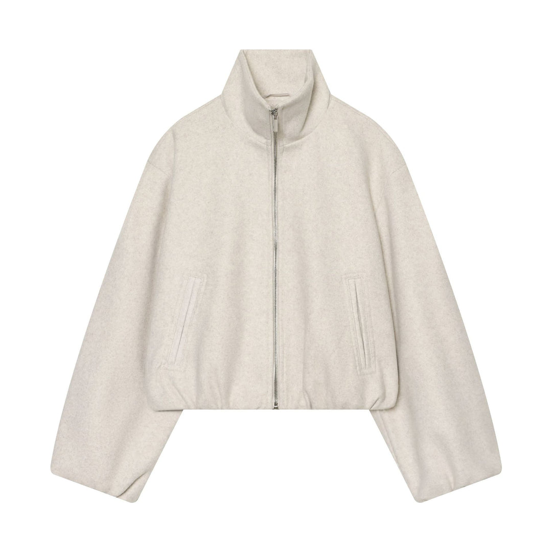 Damen Cropped Wollmix-Blouson mit hohem Stehkragen und Reißverschluss Drune