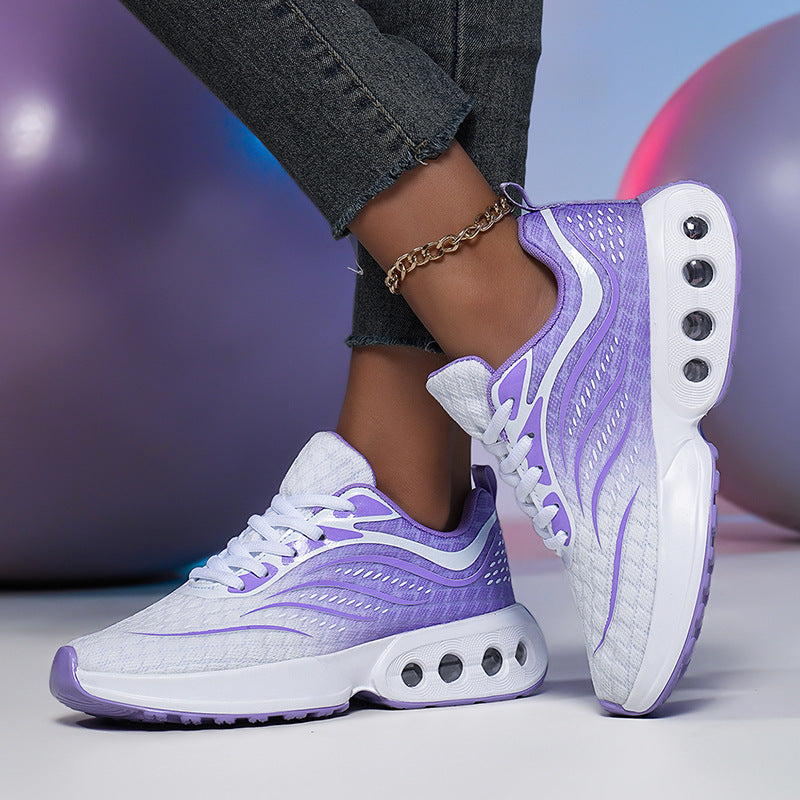 Damen nan sportive Strick-Laufschuhe mit belüfteter Luftkammersohle und ergonomischer Abrollsohle Drune