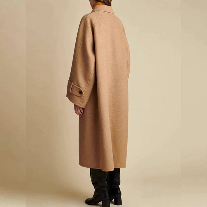 Damen Oversized Wollmantel mit modernem Kragen Drune