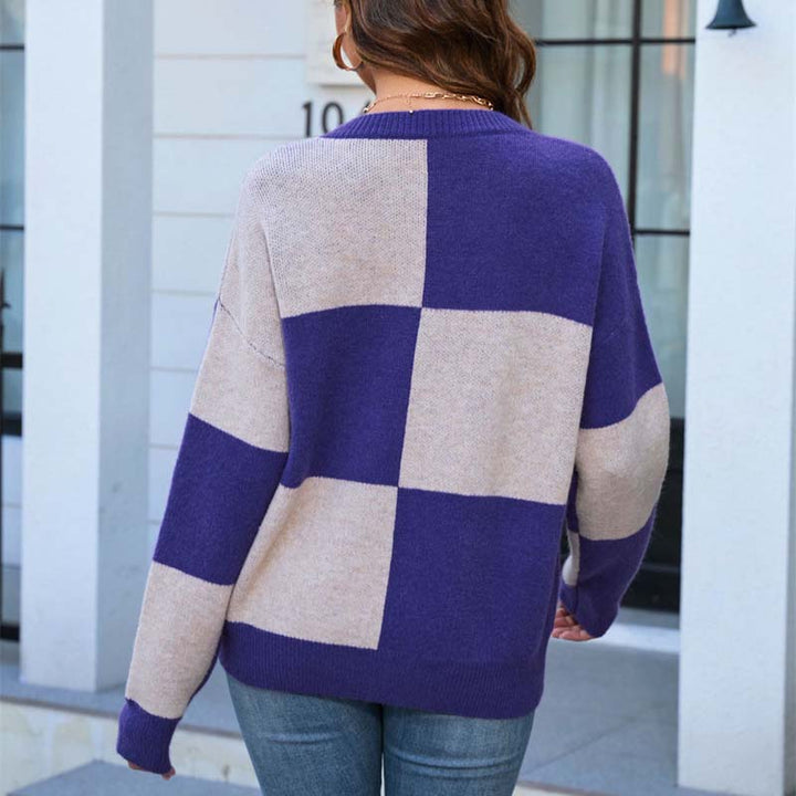 Drune | Karierter Strickpullover