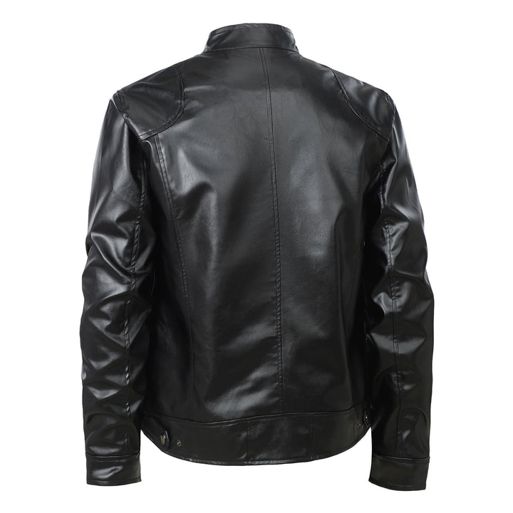 Herren Stilvolle Lederjacke mit Kapuze Drune