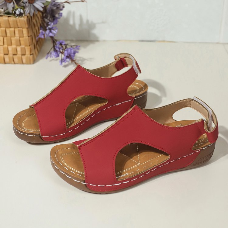 Damen Sportlich-elegante Komfort-Sandalen mit gepolstertem Fußbett und verstellbaren Klettverschlüssen Drune