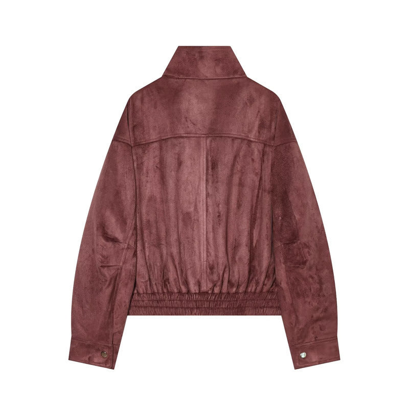 Damen Leichte wattierte Windjacke mit Stehkragen und Polka‑Dot‑Print Drune