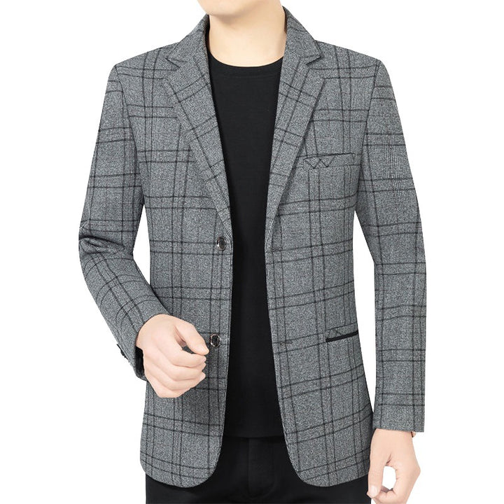 Herren Elegantes Karomuster-Sakko mit leichtem Stretch und Notch-Revers Drune