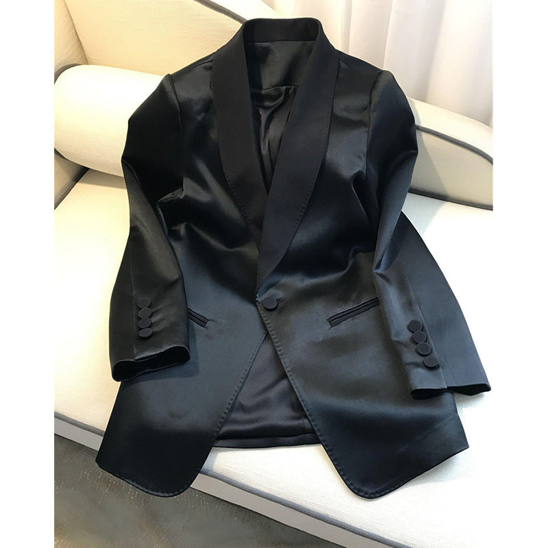 Damen Eleganter Blazer mit schickem Muster und hohem Kragen Drune