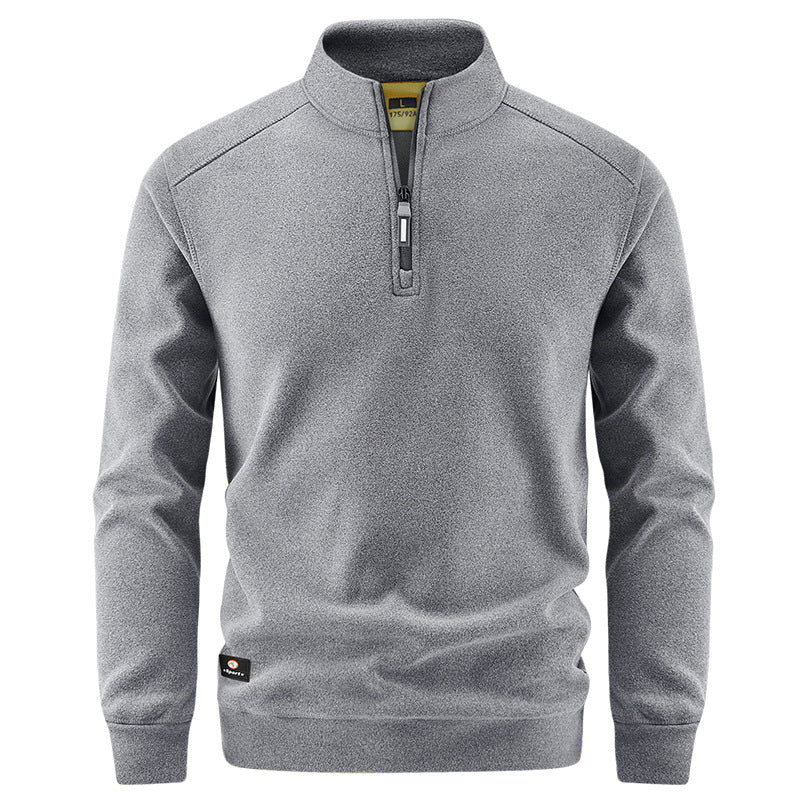 Herren Atmungsaktiver Microfleece-Halbreißverschluss-Pullover mit Stehkragen und Raglanärmeln Drune