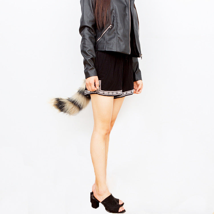 Damen lässige Kunstlederjacke mit detailreicher Applikation Drune