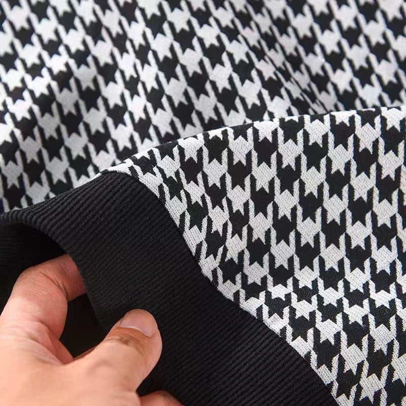 Damen modisches Sweat-Set mit karierter Struktur und lässigem Schnitt Drune