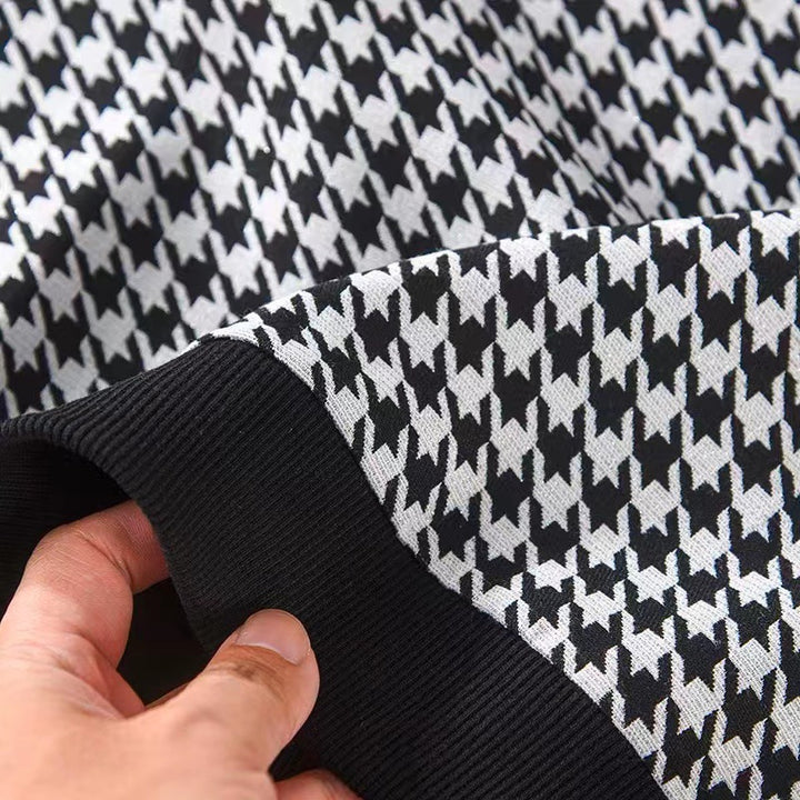 Damen modisches Sweat-Set mit karierter Struktur und lässigem Schnitt Drune
