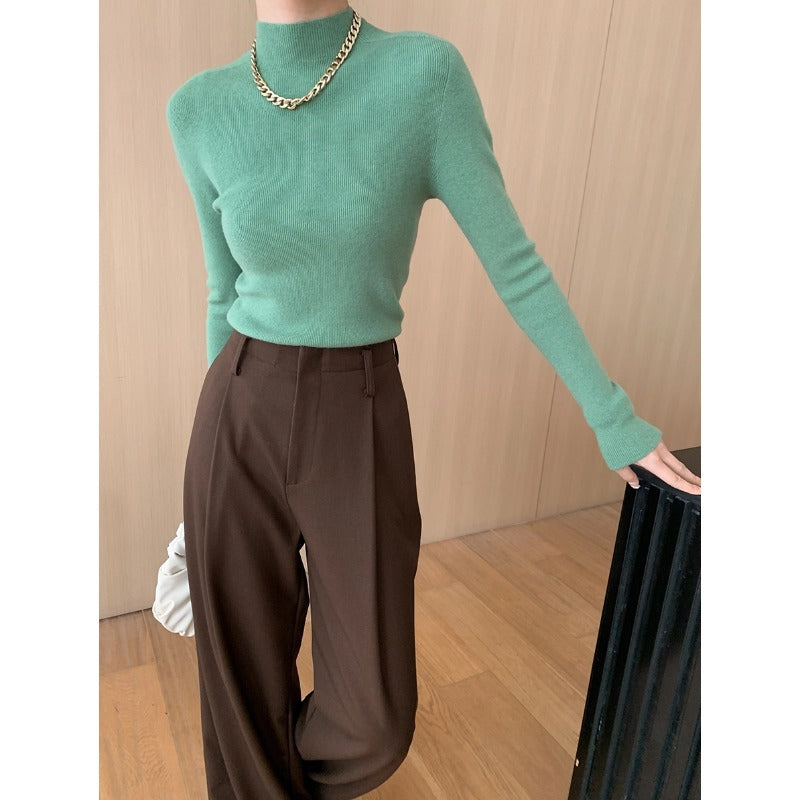 Damen Feinstrickpullover mit hohem Kragen und eleganter Passform Drune
