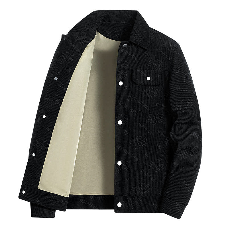 Herren Lässige Cordjacke mit praktischem Druck Drune