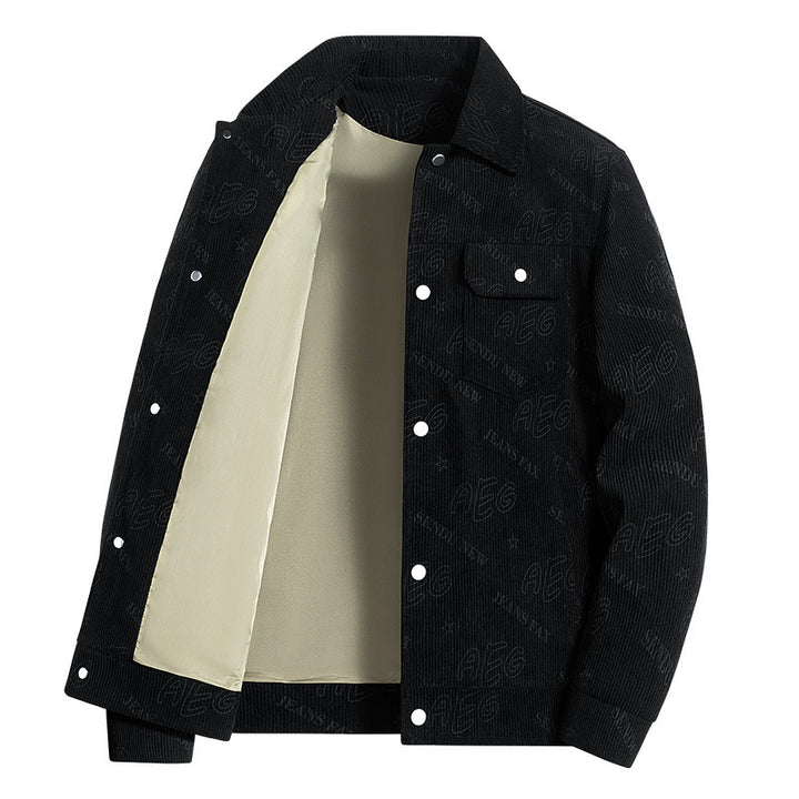Herren Lässige Cordjacke mit praktischem Druck Drune