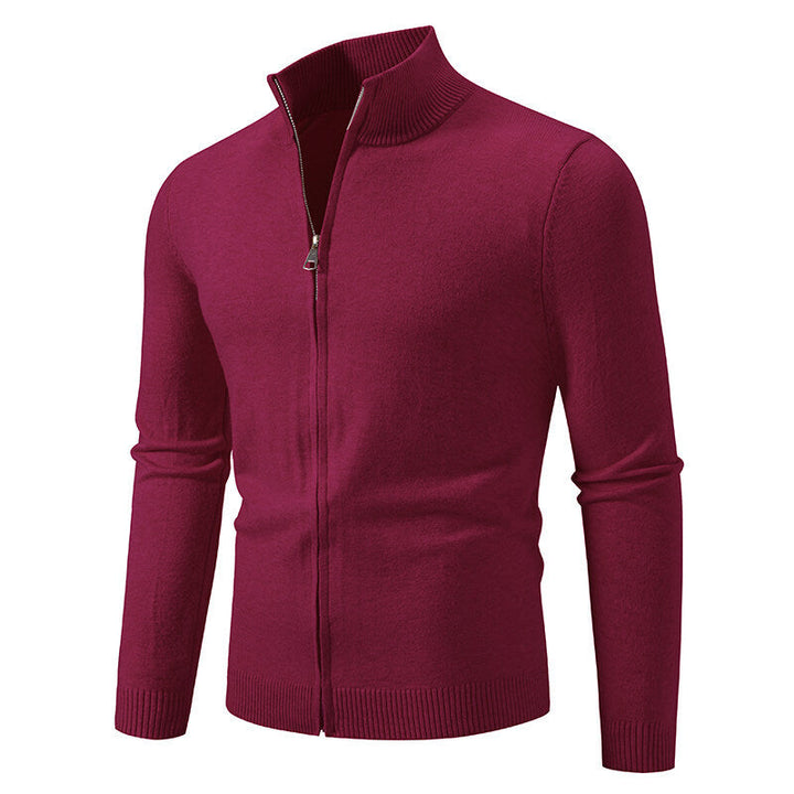 Herren Strickjacke mit modernem Stehkragen und funktionalem Reißverschluss Drune