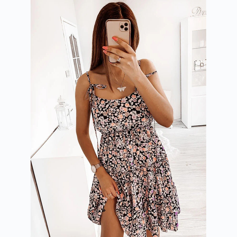 Damen Wonderland Kleid mit verspieltem Blumendruck und lässiger Passform Drune