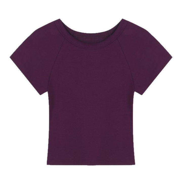Damen Cropped T-Shirt mit modischem Rundhalsausschnitt und lässigem Design