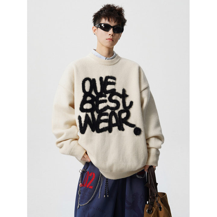 Damen Oversized Sweater mit grafischem Statement Drune