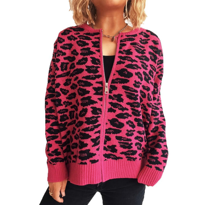 Damen Strickjacke mit floralem Jacquardmuster und durchgehender Knopfleiste Drune