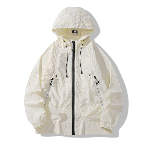 Unisex Leichte Regenjacke mit verstellbarer Kapuze Drune
