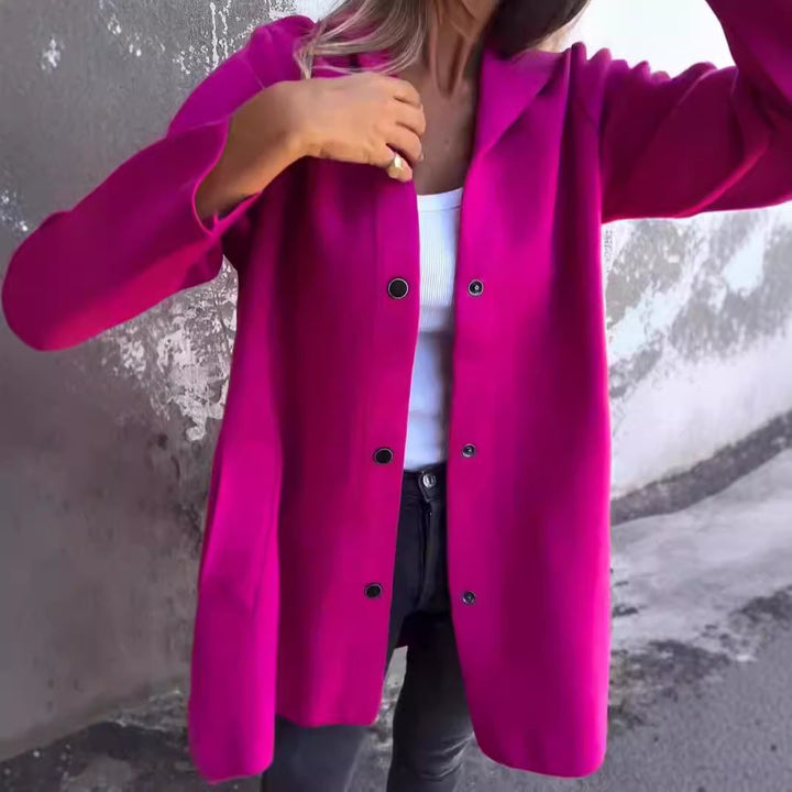 Damen Kapuzen‑Mantel mit Druckknöpfen und Oversize‑Silhouette Drune