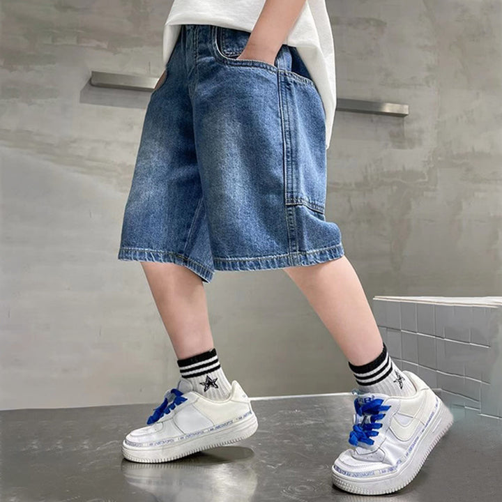 Unisex modische Denim-Shorts mit großen Taschen Drune