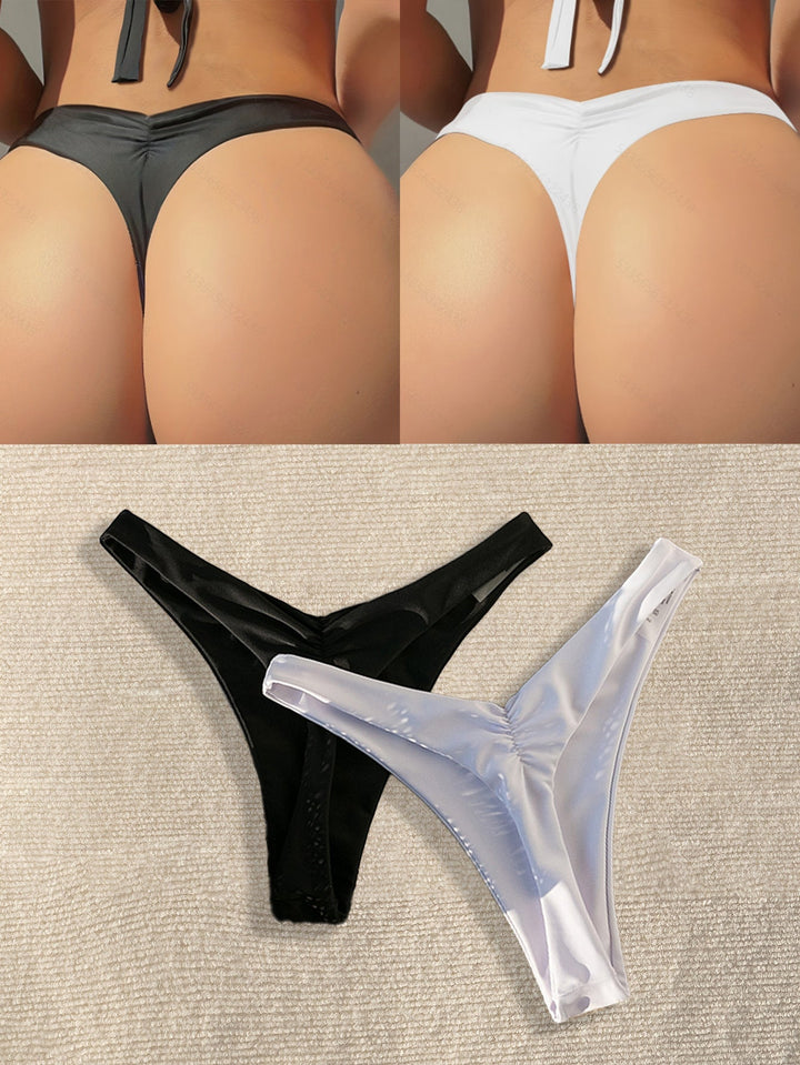 Damen Hochgeschnittener Bikini mit seitlichen Bindebändern Drune