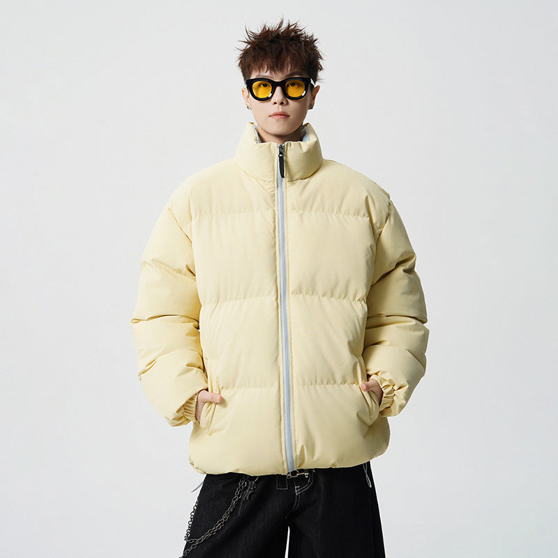 Herren Kurz geschnittene Oversize Steppjacke mit hohem Kragen Drune
