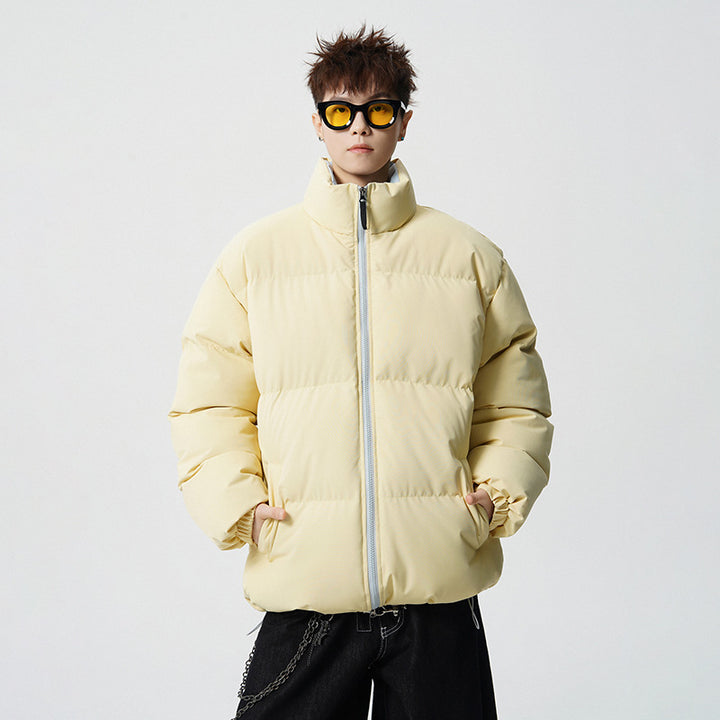 Herren Kurz geschnittene Oversize Steppjacke mit hohem Kragen Drune