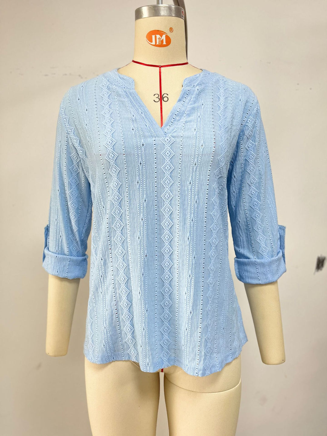 Damen Elegantes und luftiges Blusenshirt mit V-Ausschnitt Drune