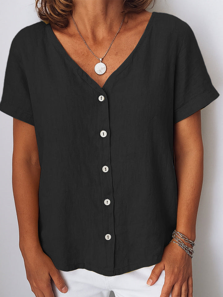 Damen Leinenbluse mit Knopfdetails Drune