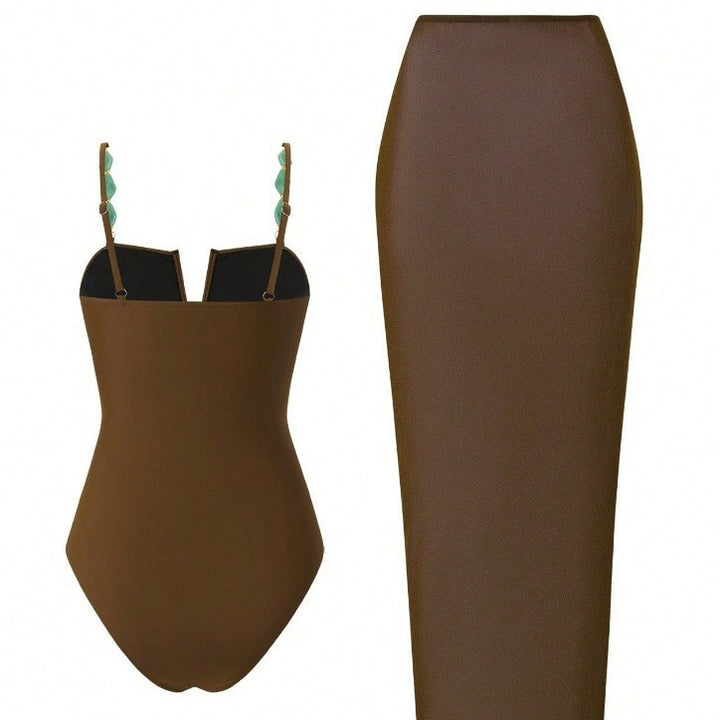 Damen Raffinierter Einteiler Badeanzug mit elegantem Rock Drune