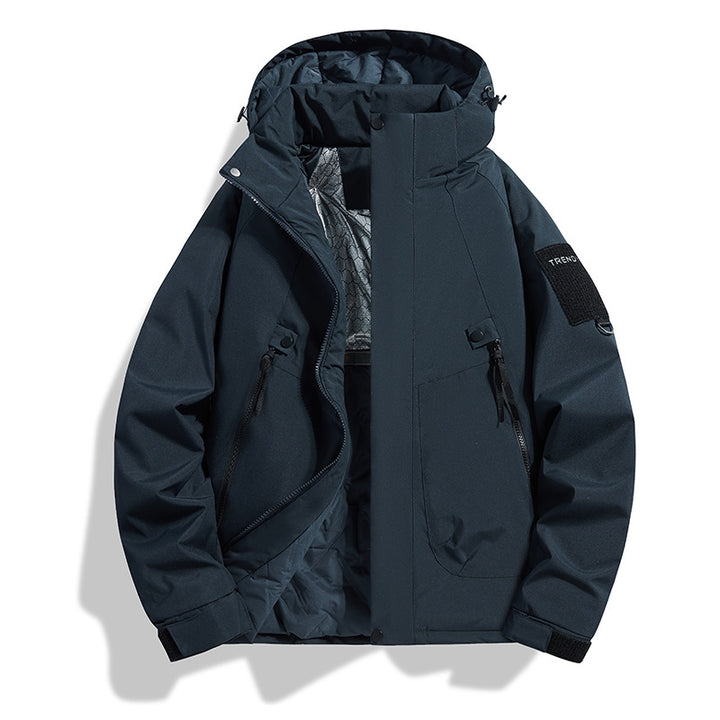 Herren Isolierte Kapuzen-Fieldjacke mit gesteppter Thermofütterung, winddichter Hülle & Utility-Taschen Drune