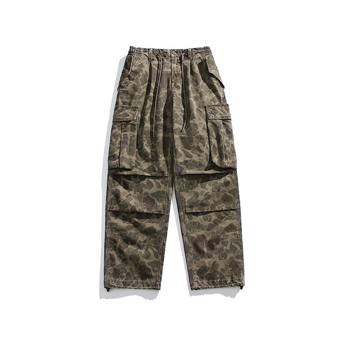 Herren Cargo-Overshirt im Utility-Stil mit Camouflage-Print und Mehrfachtaschen Drune