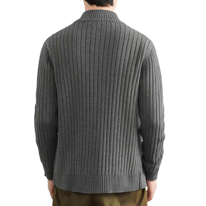 Herren Strickjacke mit durchgehendem Reißverschluss und hochgeschlossenem Kragen Drune