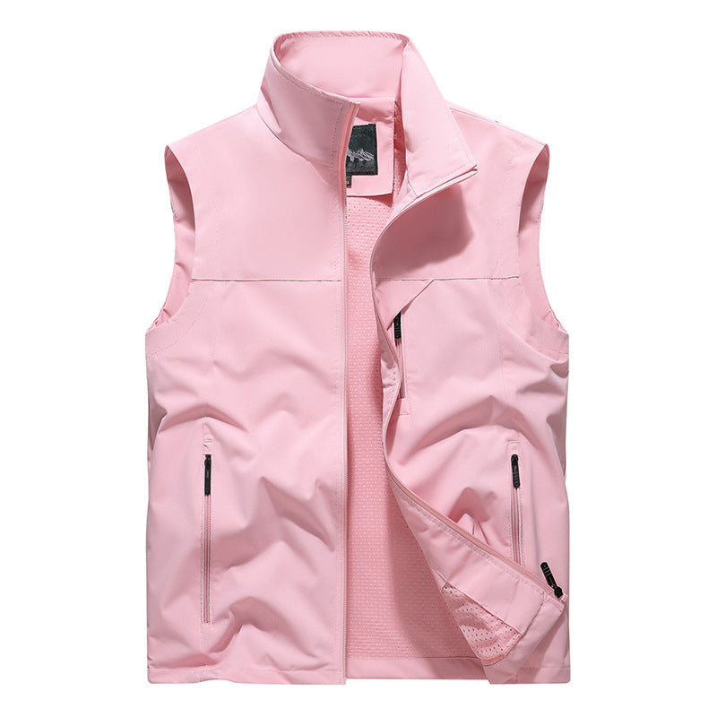 Herren Winddichte Softshell‑Outdoorweste mit belüftetem Mesh‑Innenfutter und verdeckten Reißverschlusstaschen Drune