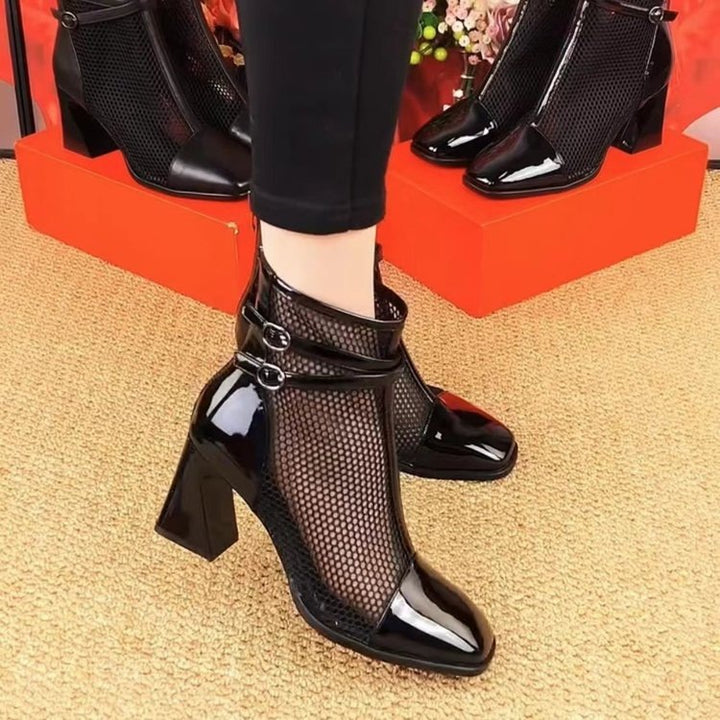 Damen Elegante Netz-Stiefeletten Drune