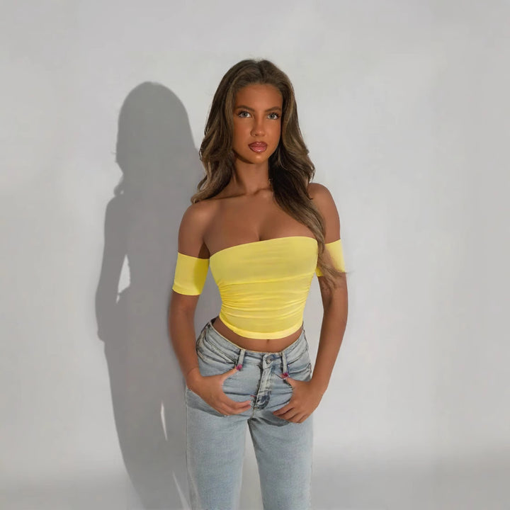Damen Off-Shoulder Body mit figurbetonendem Schnitt Drune