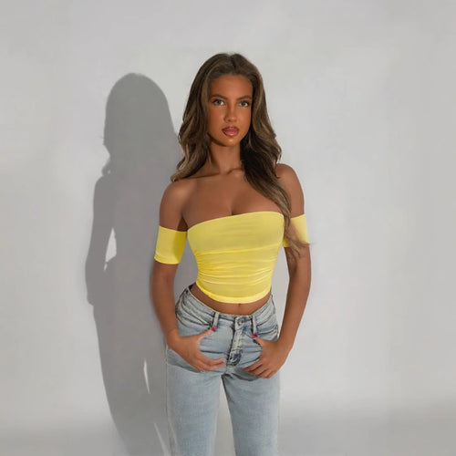 Damen Off-Shoulder Body mit figurbetonendem Schnitt Drune