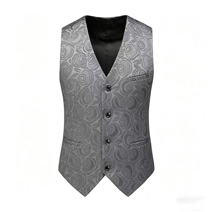 Herren nan Jacquardweste mit ornamentaler Struktur, spitz zulaufendem Saum und satinierter Rückseite Drune