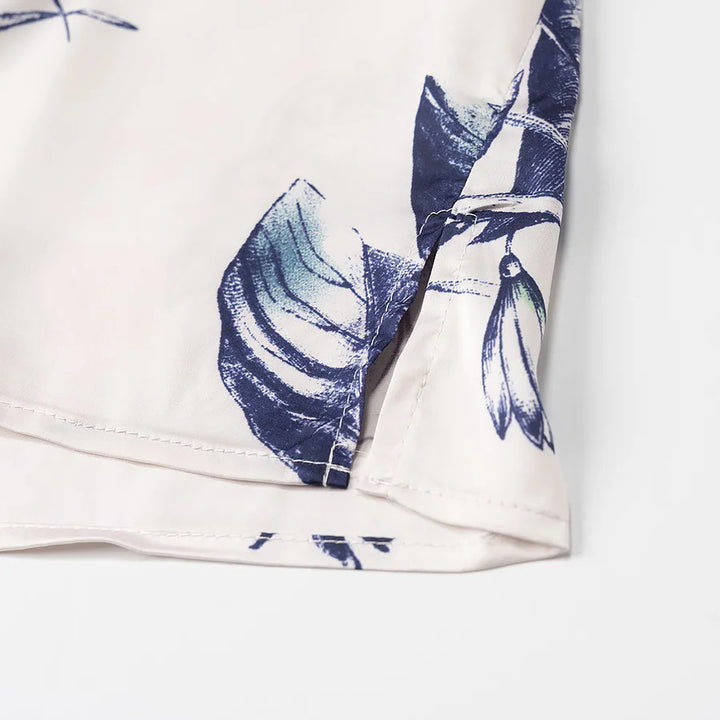 Damen nan satiniertes Hemd mit Schleifenkragen und floralem Print Drune