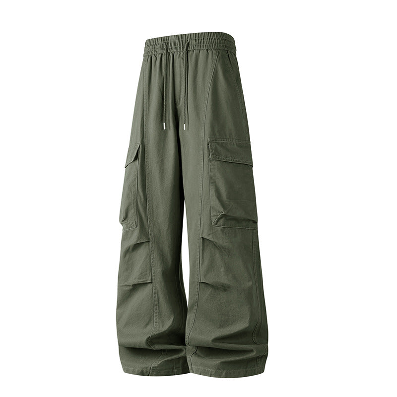 Herren Baggy-Cargo-Hose mit tiefem Schritt, Oversized-Silhouette und aufgesetzten Utility-Taschen Drune