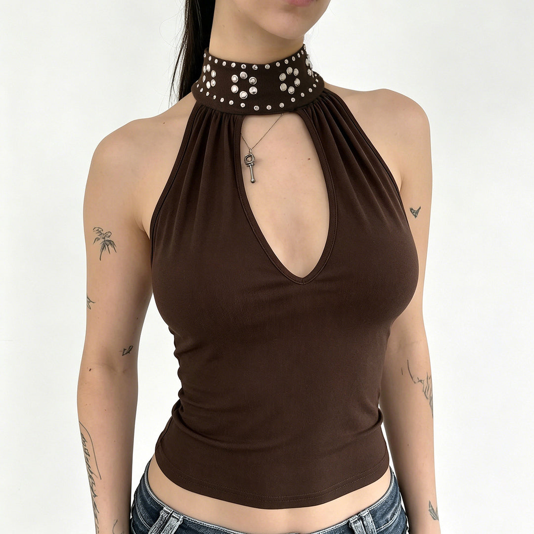 Damen Elegantes Haltertop mit funkelnden Akzenten Drune