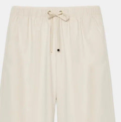 Damen Weite High-Waist-Hose mit elastischem Bund und Kordelzug Drune