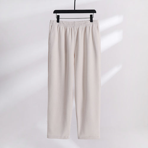 Damen Weite Cordhose mit elastischem Bund, Eingrifftaschen und geradem Bein Drune
