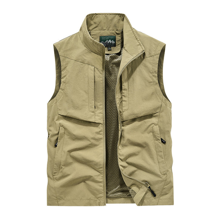 Herren Utility-Outdoorweste mit Mesh-Futter, durchgehendem Reißverschluss und Multifachtaschen Drune